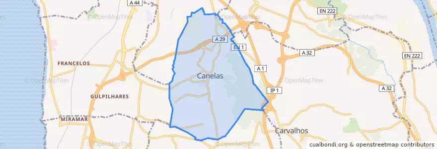 Mapa de ubicacion de Canelas.