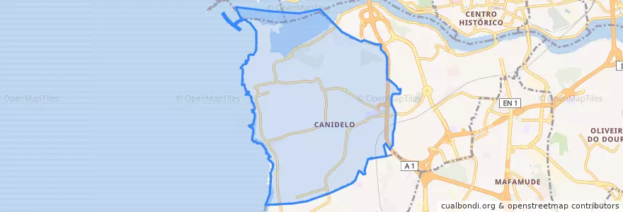 Mapa de ubicacion de Canidelo.
