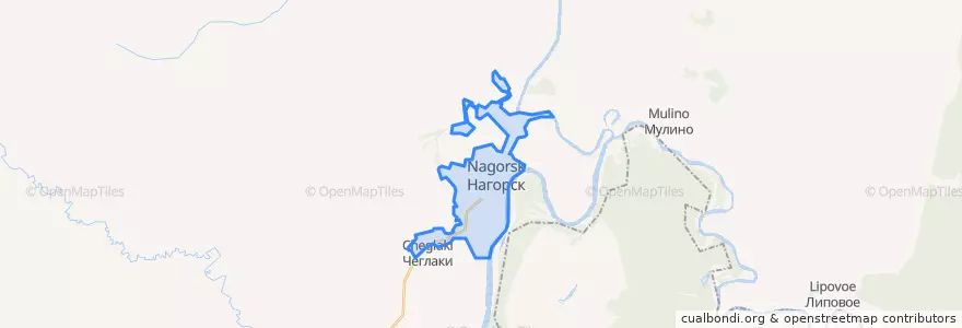 Mapa de ubicacion de Нагорское городское поселение.
