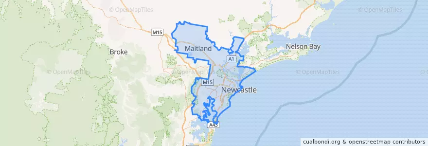 Mapa de ubicacion de Newcastle-Maitland.