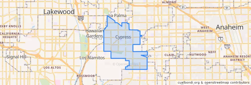 Mapa de ubicacion de Cypress.