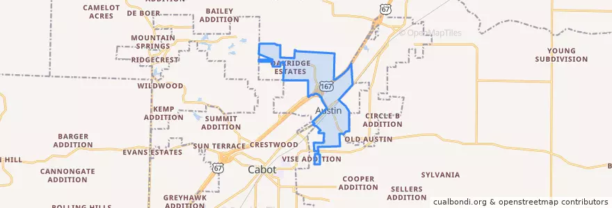 Mapa de ubicacion de Austin.