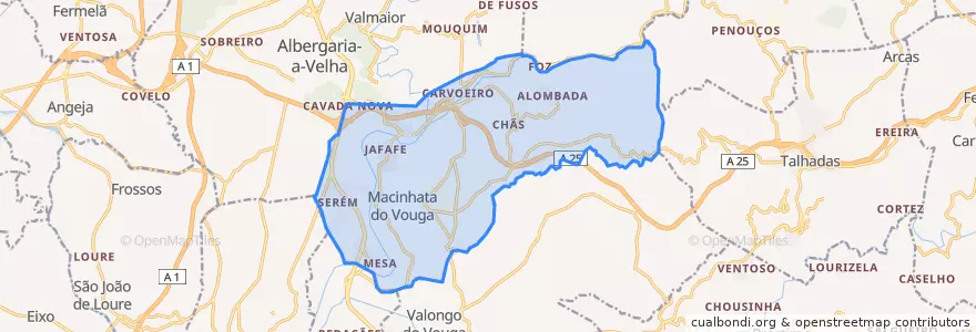 Mapa de ubicacion de Macinhata do Vouga.