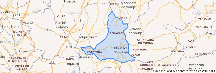 Mapa de ubicacion de Trofa, Segadães e Lamas do Vouga.