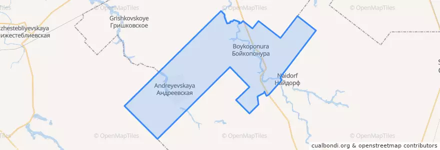Mapa de ubicacion de Бойкопонурское сельское поселение.