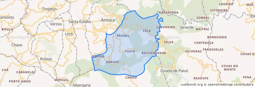 Mapa de ubicacion de Moldes.