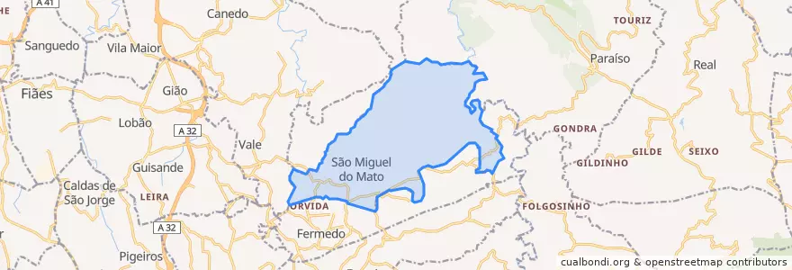 Mapa de ubicacion de São Miguel do Mato.