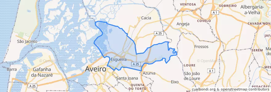 Mapa de ubicacion de Esgueira.