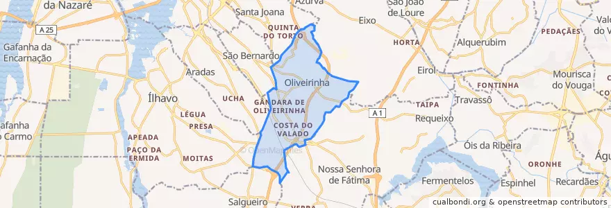 Mapa de ubicacion de Oliveirinha.