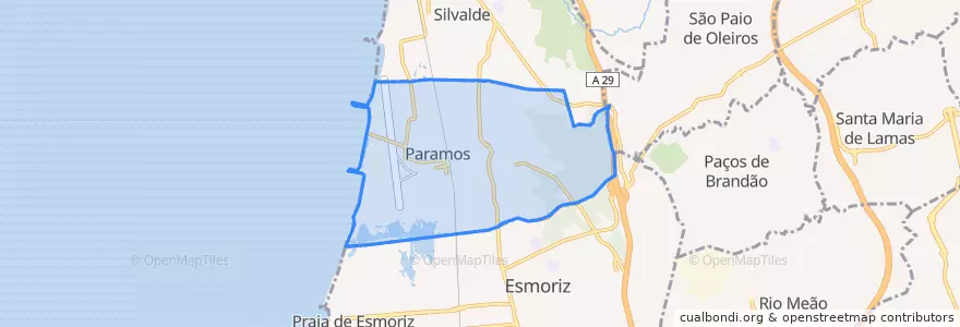 Mapa de ubicacion de Paramos.
