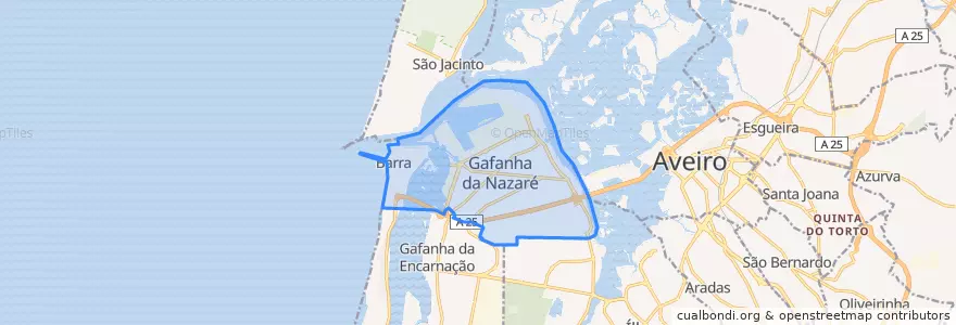 Mapa de ubicacion de Gafanha da Nazaré.
