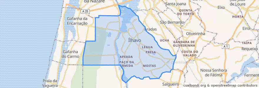 Mapa de ubicacion de Ílhavo.