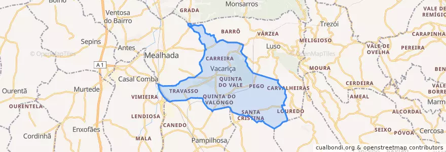 Mapa de ubicacion de Vacariça.