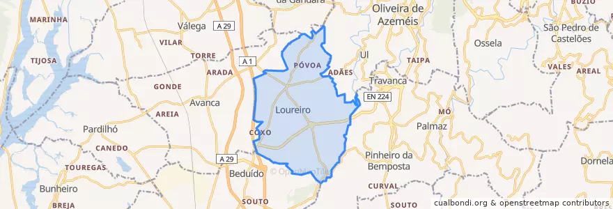 Mapa de ubicacion de Loureiro.