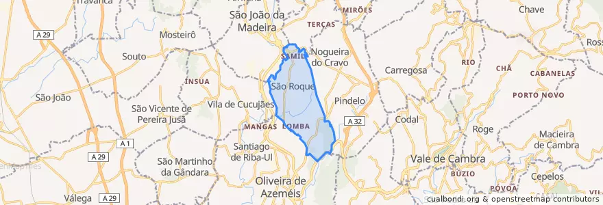 Mapa de ubicacion de São Roque.