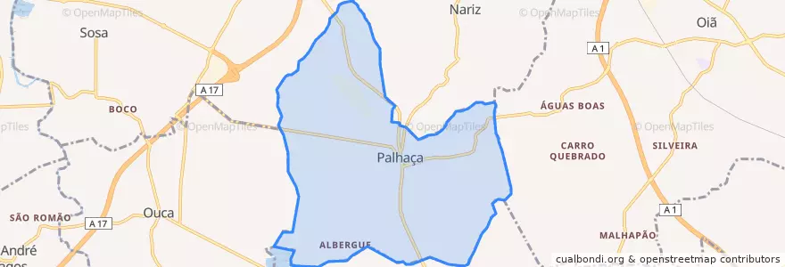 Mapa de ubicacion de Palhaça.