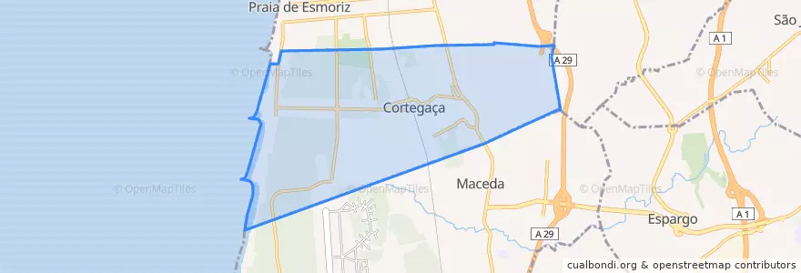 Mapa de ubicacion de Cortegaça.