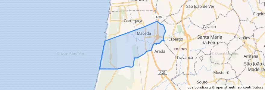 Mapa de ubicacion de Maceda.