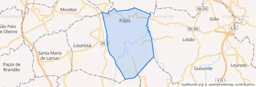 Mapa de ubicacion de Fiães.