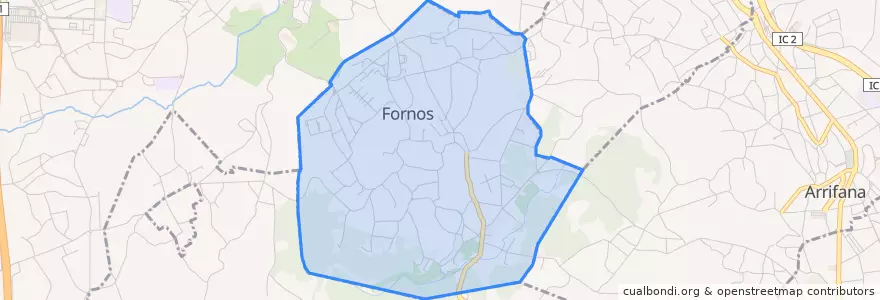 Mapa de ubicacion de Fornos.