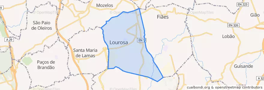 Mapa de ubicacion de Lourosa.