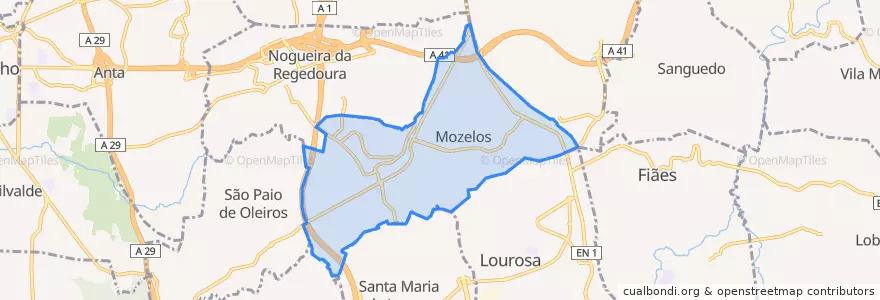 Mapa de ubicacion de Mozelos.