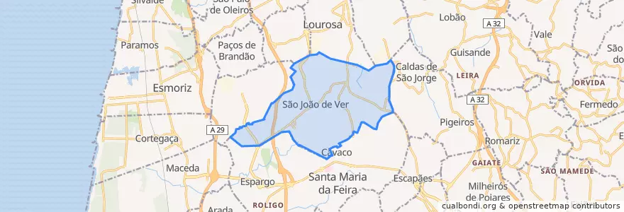 Mapa de ubicacion de São João de Ver.