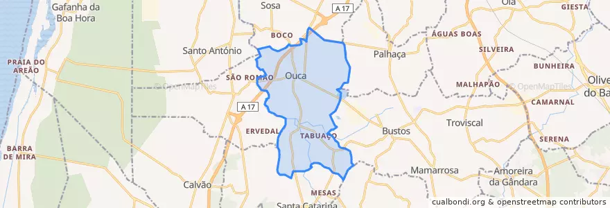 Mapa de ubicacion de Ouca.
