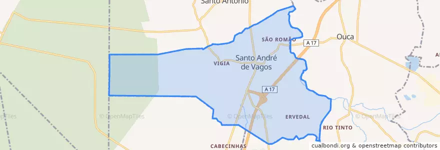Mapa de ubicacion de Santo André de Vagos.