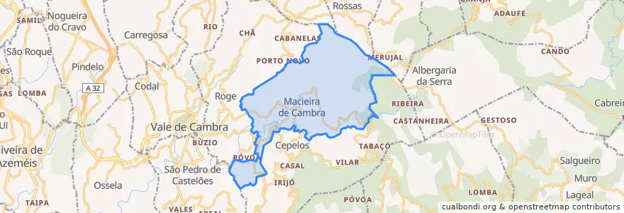 Mapa de ubicacion de Macieira de Cambra.