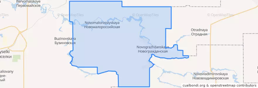 Mapa de ubicacion de Новомалороссийское сельское поселение.