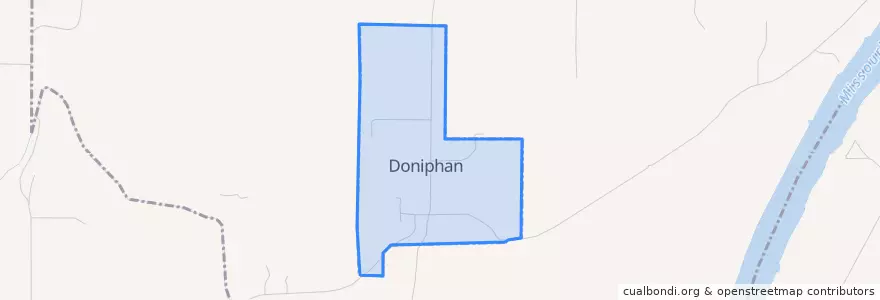 Mapa de ubicacion de Doniphan.