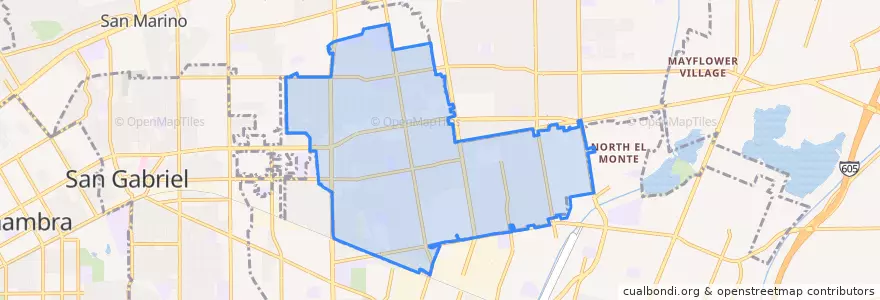 Mapa de ubicacion de Temple City.