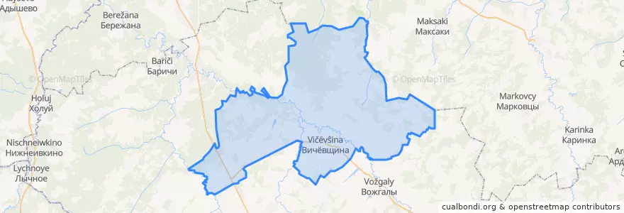 Mapa de ubicacion de Вичёвское сельское поселение.