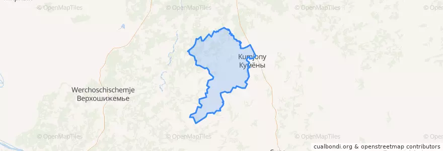 Mapa de ubicacion de Кумёнское сельское поселение.