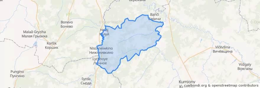 Mapa de ubicacion de Нижнеивкинское городское поселение.