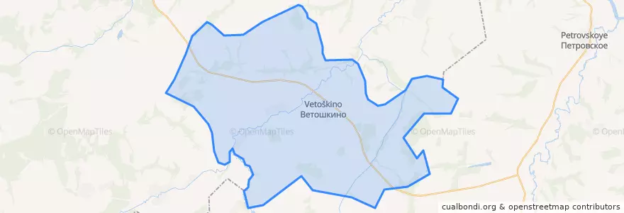 Mapa de ubicacion de Ветошкинское сельское поселение.