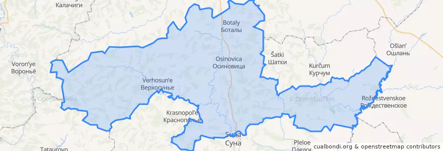 Mapa de ubicacion de Большевистское сельское поселение.