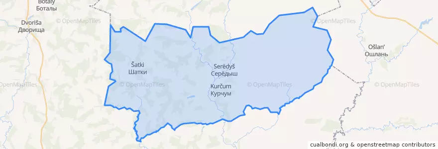 Mapa de ubicacion de Курчумское сельское поселение.