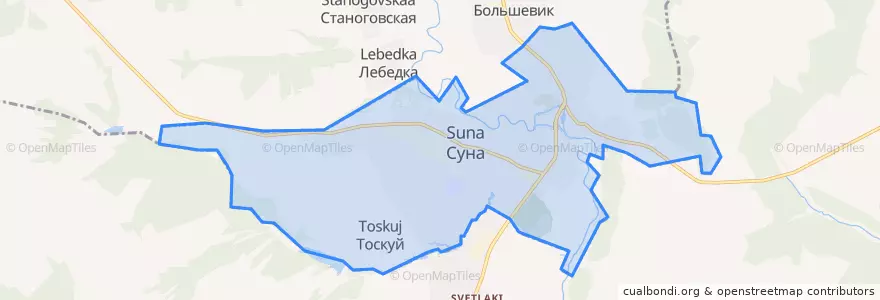 Mapa de ubicacion de Сунское городское поселение.
