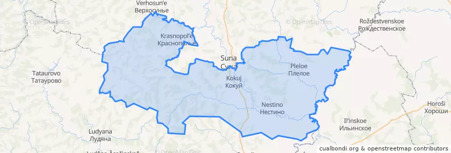 Mapa de ubicacion de Кокуйское сельское поселение.