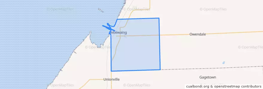 Mapa de ubicacion de Sebewaing Township.