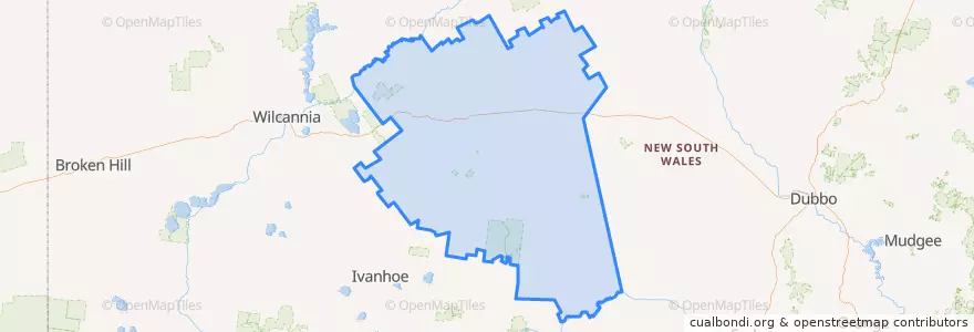 Mapa de ubicacion de Cobar Shire Council.