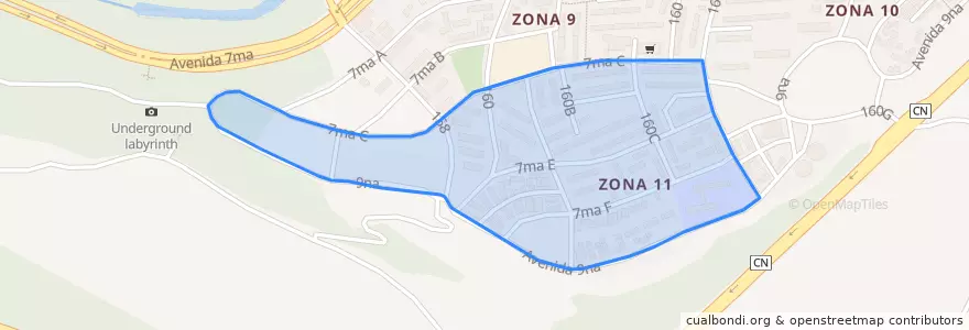 Mapa de ubicacion de Zona 11.
