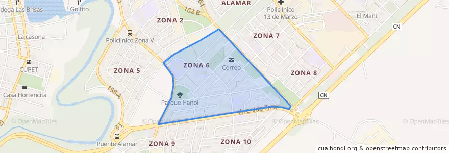 Mapa de ubicacion de Zona 6.