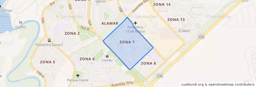 Mapa de ubicacion de Zona 7.