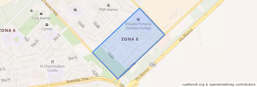 Mapa de ubicacion de Zona 8.
