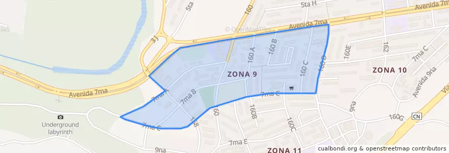Mapa de ubicacion de Zona 9.