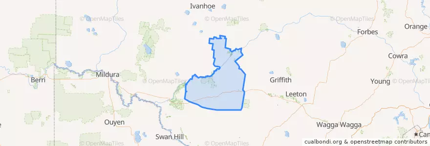Mapa de ubicacion de Hay Shire Council.