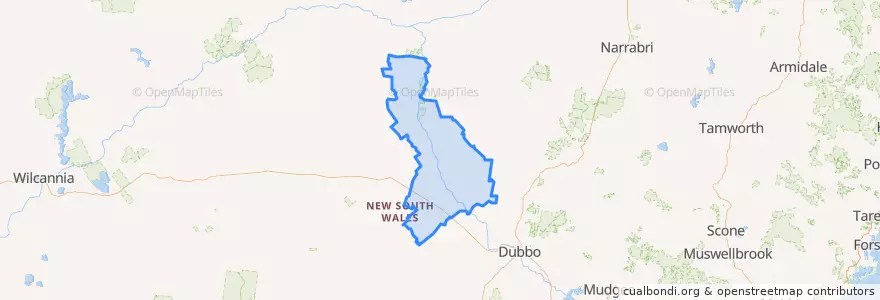 Mapa de ubicacion de Warren Shire Council.